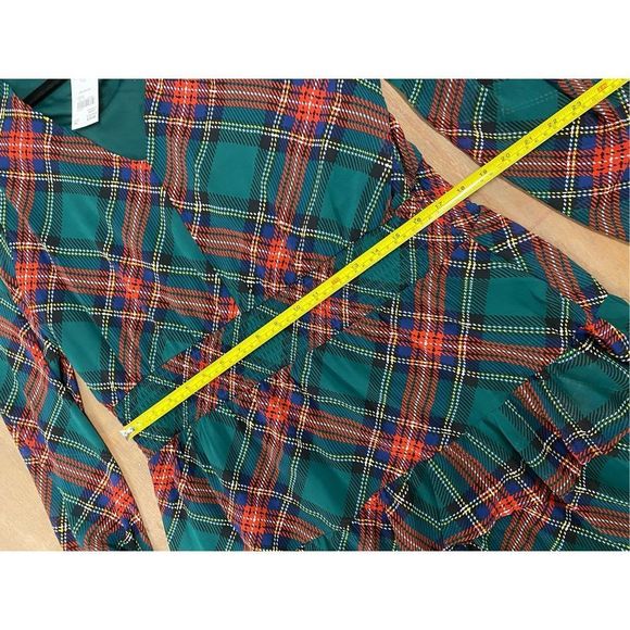 Cato NWT Smocked Waist Plaid Green Red Holiday Dress, Size XL, MSRP $69 - Picture 11 of 13